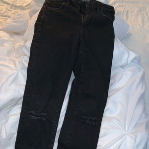 High waisted jeans, skinny leg size 6 distressed